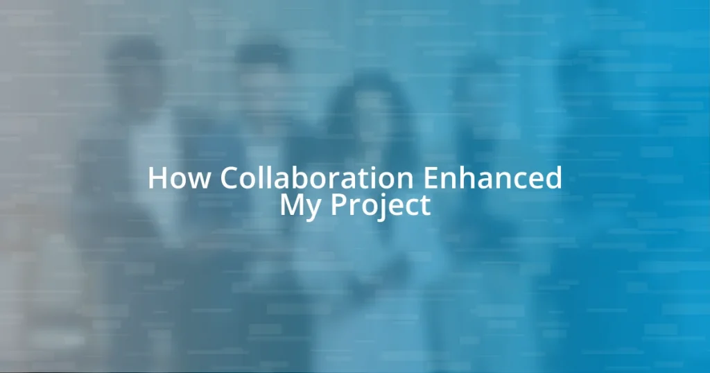 How Collaboration Enhanced My Project