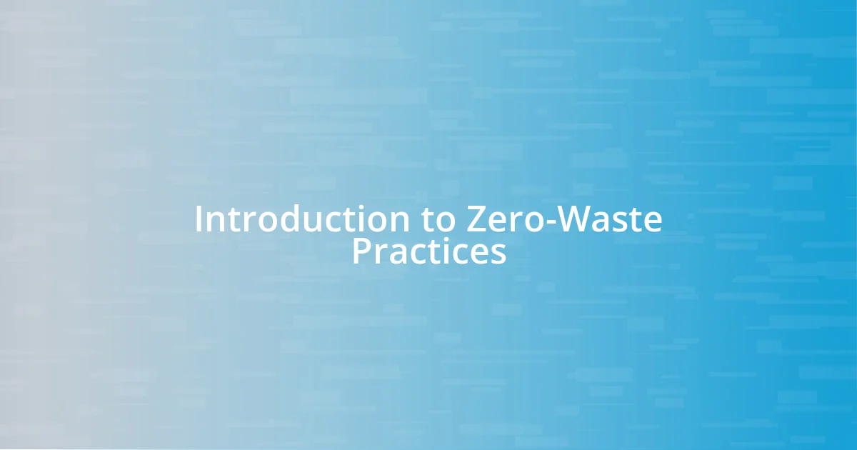 Introduction to Zero-Waste Practices