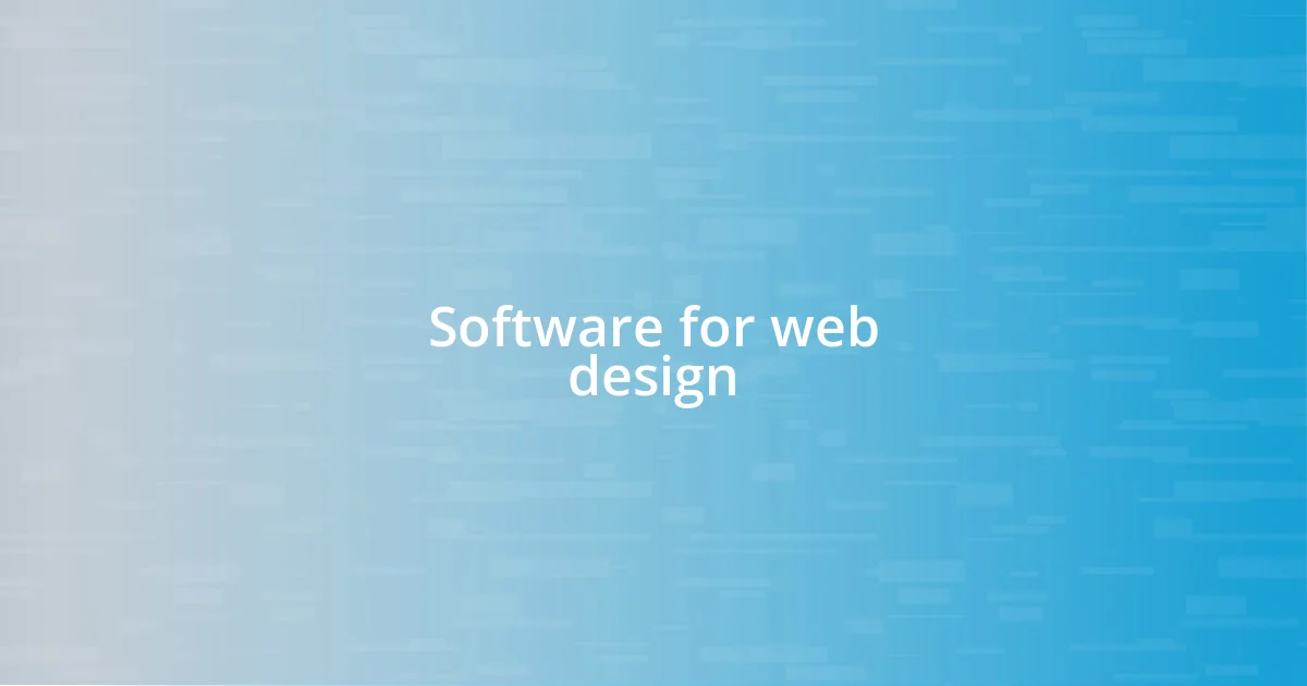 Software for web design